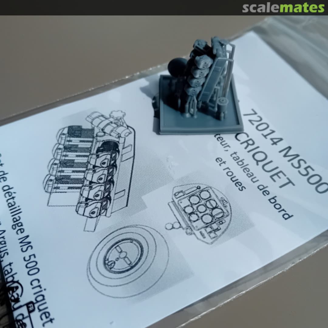 Boxart Wheels, dashboard and engine for MS 500 Criquet 72014 Azur et Or Miniatures
