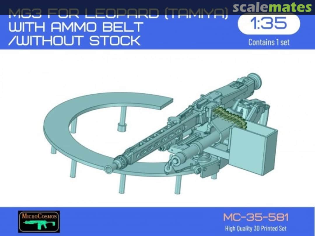 Boxart MG3 for Leopard (Tamiya) with ammo belt /without stock MC-35-581 3D MicroCosmos Boxart MG3 for Leopard (Tamiya) with ammo belt /without stock MC-35-581 3D MicroCosmos