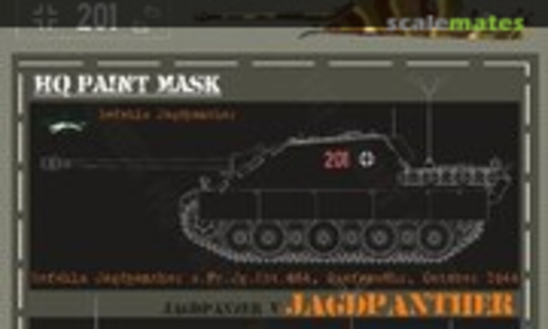 1:16 Jagdpanther s.Pz.Jg.Abt.654 Grafenwohr October 1944 Paint Mask (HQ-Masks JGP 010) JGP 010