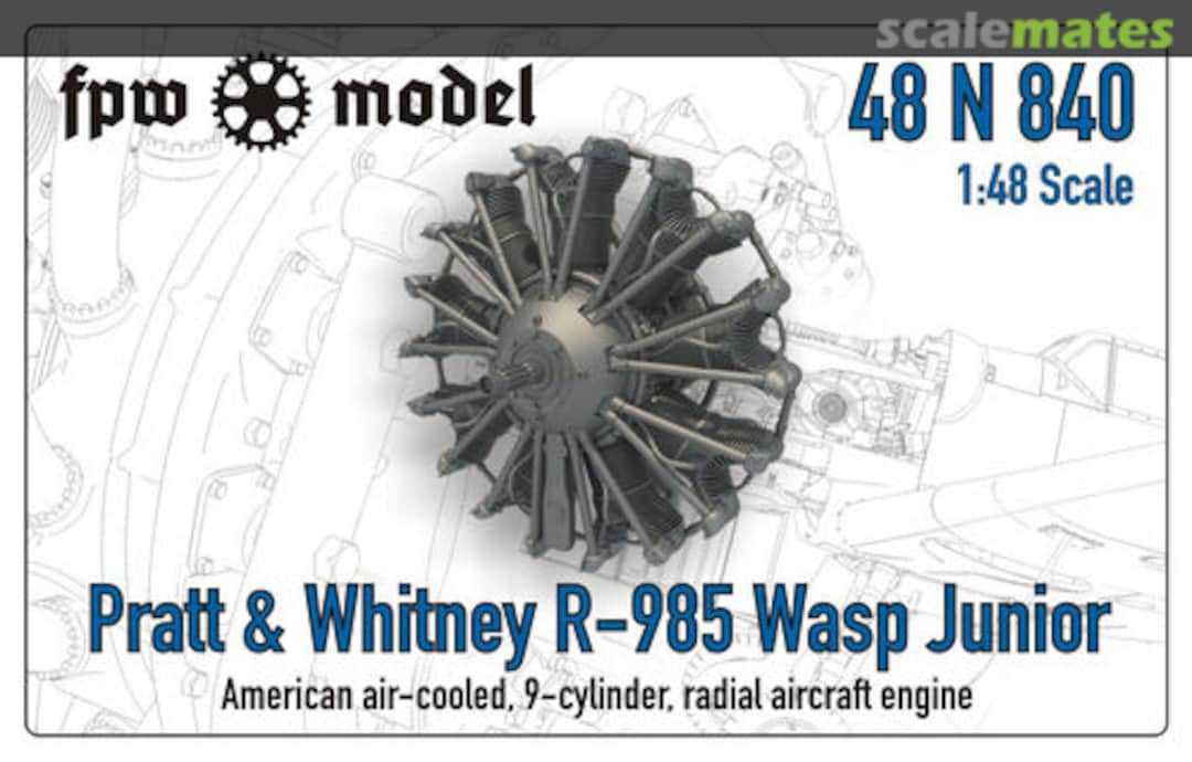 Boxart Pratt And Whitney R-985 Wasp Junior 48N840 FPW Model Boxart Pratt And Whitney R-985 Wasp Junior 48N840 FPW Model