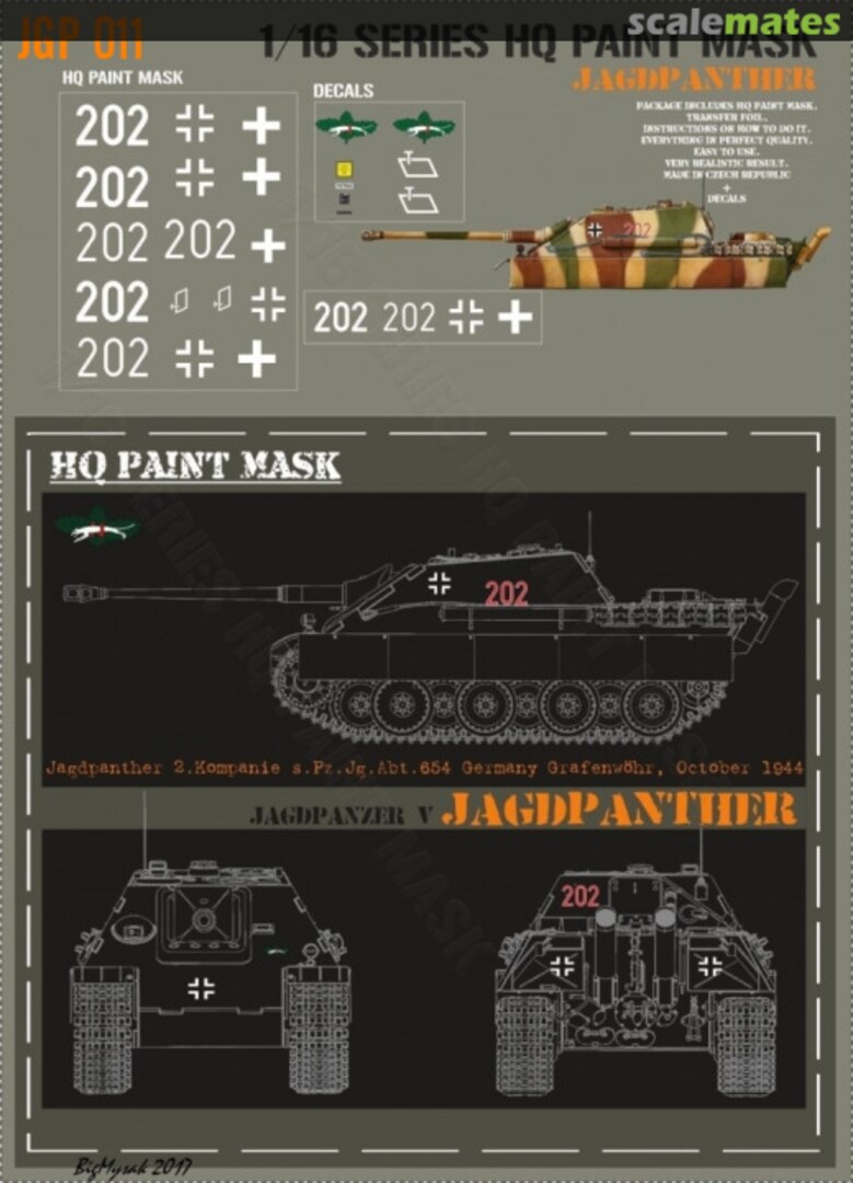 Boxart Jagdpanther 2.kompanie s.Pz.Jg.Abt.654 Germany Graenwohr October 1944 Paint Mask JGP 011 HQ-Masks Boxart Jagdpanther 2.kompanie s.Pz.Jg.Abt.654 Germany Graenwohr October 1944 Paint Mask JGP 011 HQ-Masks