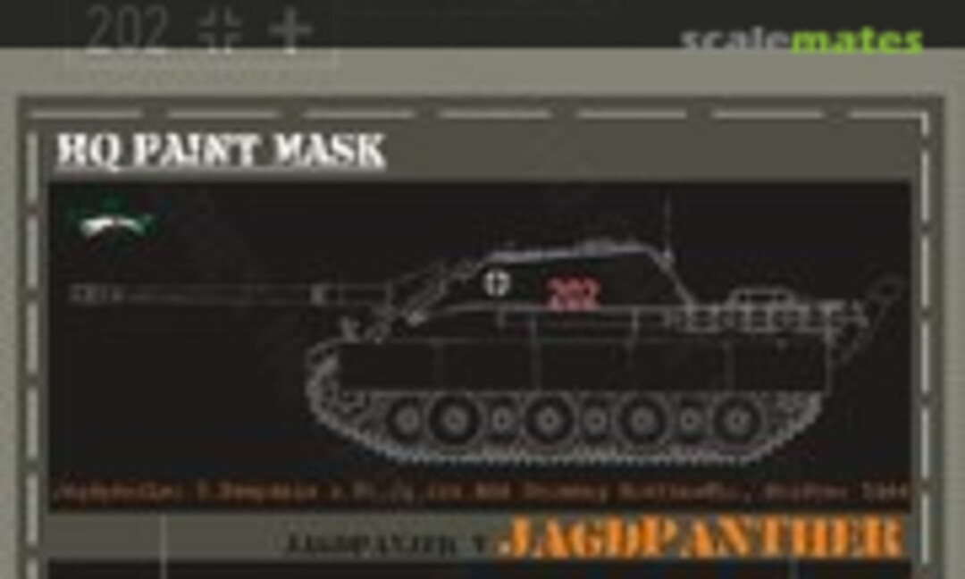 1:16 Jagdpanther 2.kompanie s.Pz.Jg.Abt.654 Germany Graenwohr October 1944 Paint Mask (HQ-Masks JGP 011) JGP 011