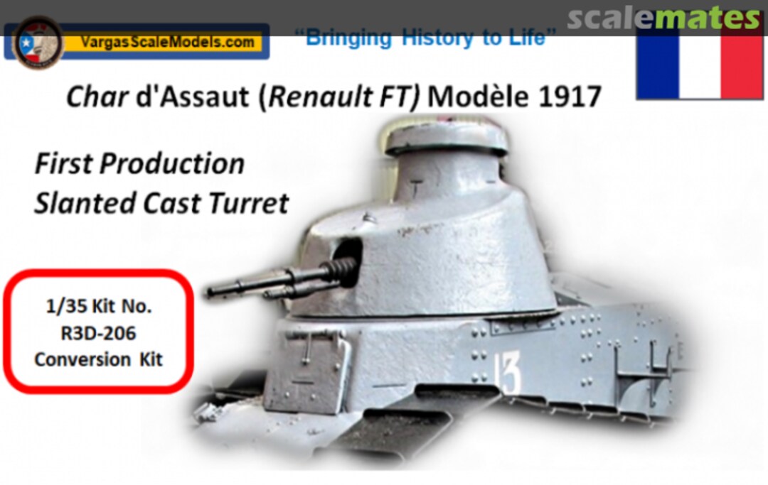 Boxart FT-17 First Production Slanted Cast Turret R3D-35-043 Vargas Scale Models Boxart FT-17 First Production Slanted Cast Turret R3D-35-043 Vargas Scale Models