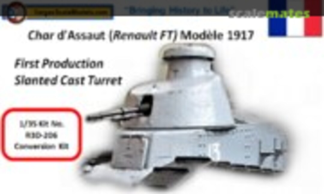 1:35 FT-17 First Production Slanted Cast Turret (Vargas Scale Models R3D-35-043) R3D-35-043