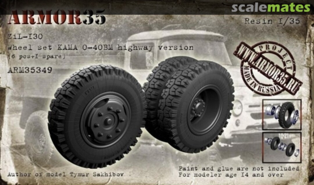 Boxart ZiL-130 Wheel set KAMA I-N142BM, highway version ARM35349 Armor35 Boxart ZiL-130 Wheel set KAMA I-N142BM, highway version ARM35349 Armor35