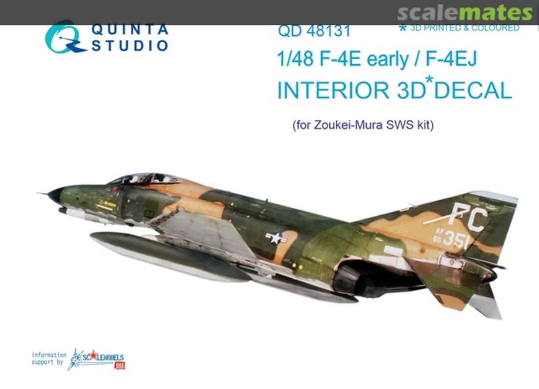 Boxart F-4E Early/F-4EJ interior 3D decals QD48131 Quinta Studio Boxart F-4E Early/F-4EJ interior 3D decals QD48131 Quinta Studio