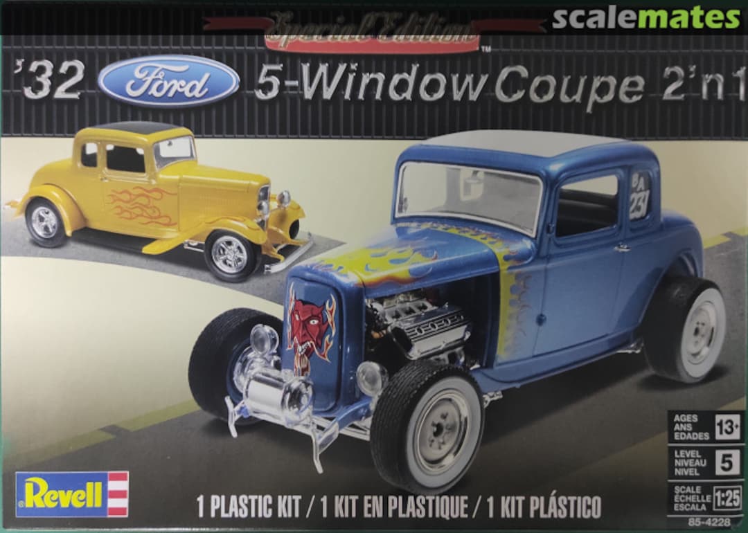 Boxart '32 Ford 5-Window Coupe 2 'n 1 85-4228 Revell Boxart '32 Ford 5-Window Coupe 2 'n 1 85-4228 Revell