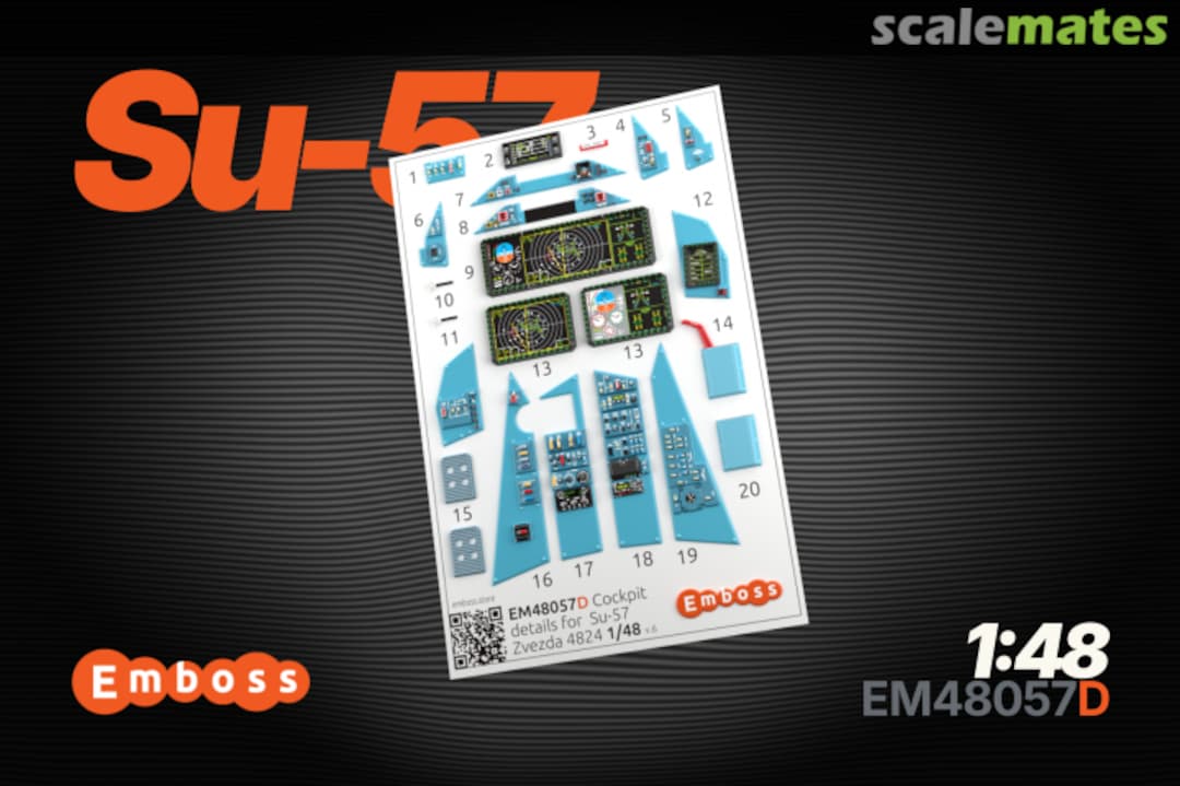 Boxart SU-57 interior 3D decals (display on) EM48057D Embase Boxart SU-57 interior 3D decals (display on) EM48057D Embase