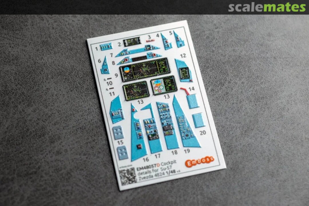 Contents SU-57 interior 3D decals (display on) EM48057D Embase Contents SU-57 interior 3D decals (display on) EM48057D Embase