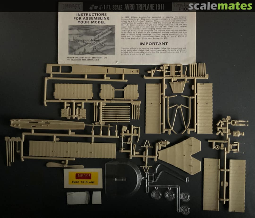 Contents Avro Triplane P106 Inpact Kits Contents Avro Triplane P106 Inpact Kits