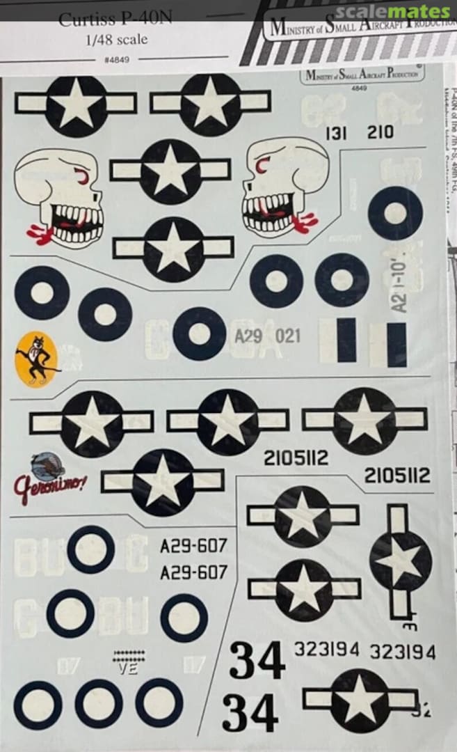 Boxart Curtiss P-40N 4849 Ministry of Small Aircraft Production Boxart Curtiss P-40N 4849 Ministry of Small Aircraft Production