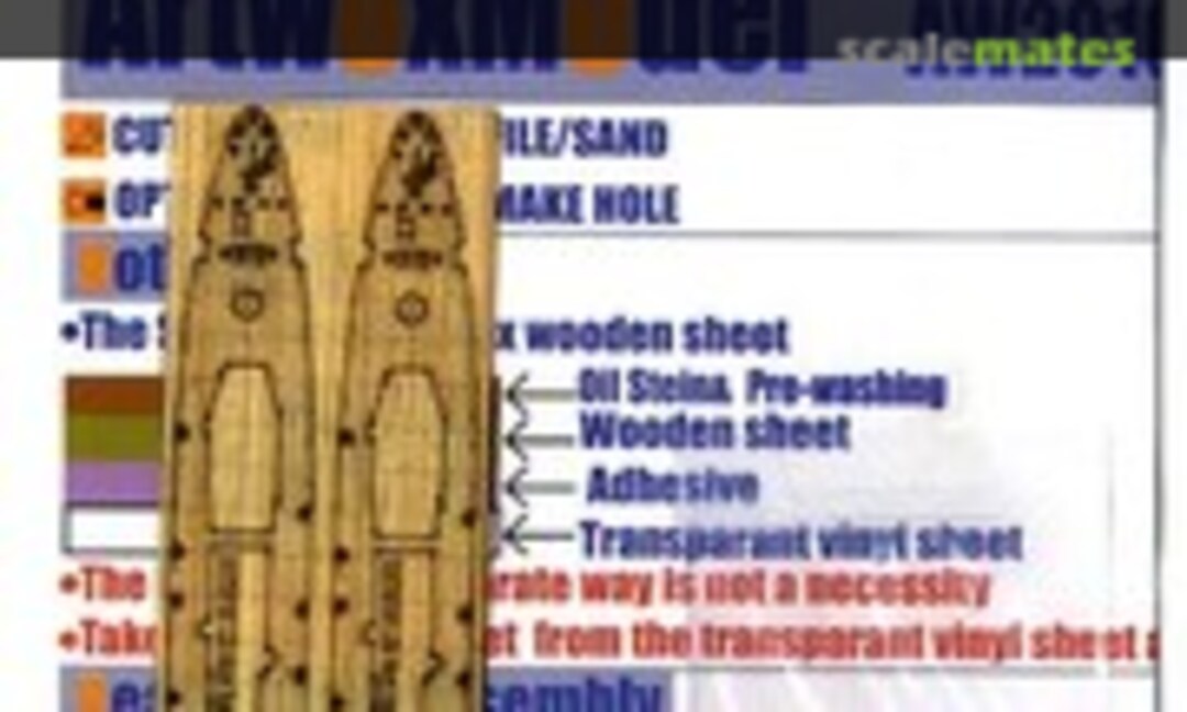 1:700 IJN Gun Boat Uji 1945 Wooden Deck for Aoshima 003595 kit (ArtwoxModel AW20101) AW20101