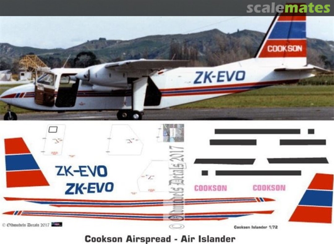 Boxart Islander - Cookson Airspread OMD1267 Oldmodels Decals Boxart Islander - Cookson Airspread OMD1267 Oldmodels Decals