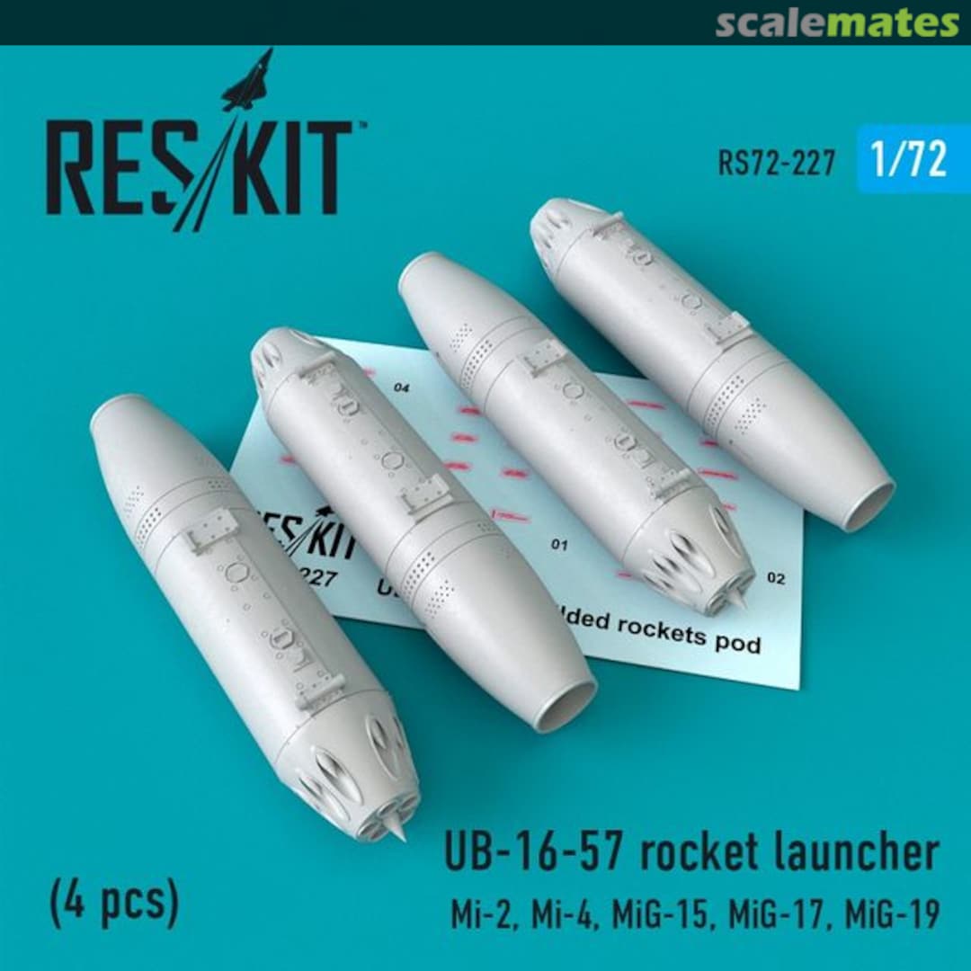 Boxart UB-16-57 rocket launcher (4 pcs) RS72-0227 ResKit Boxart UB-16-57 rocket launcher (4 pcs) RS72-0227 ResKit