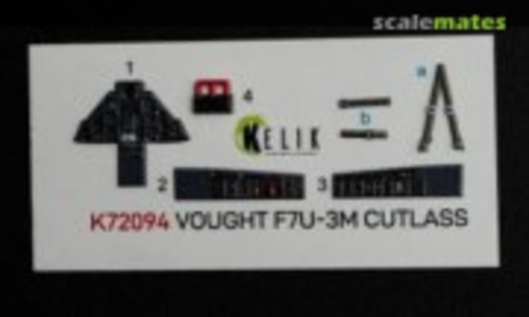 1:72 Vought F7U-3M Cutlass interior 3D decals (Kelik K72094) K72094
