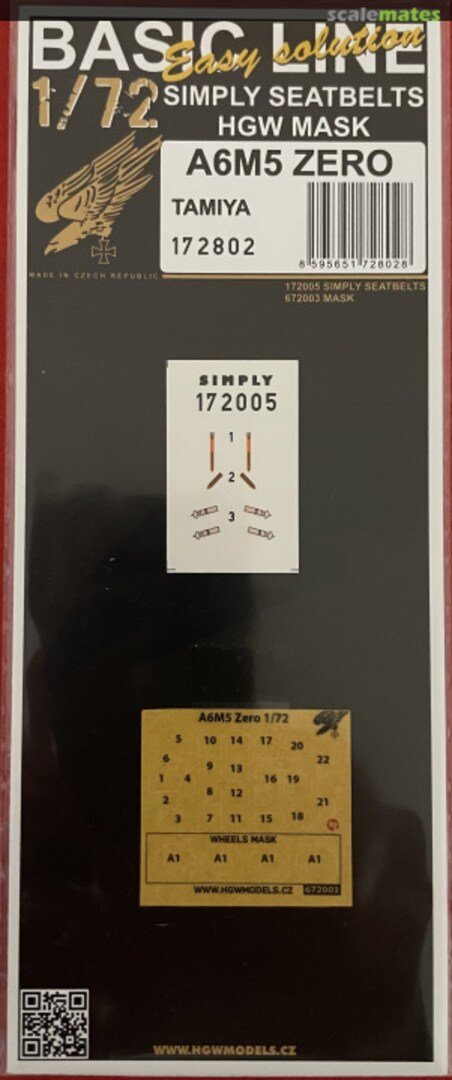 Boxart A6M5 Zero Mask and Seatbelts Basic Line 172802 HGW Models Boxart A6M5 Zero Mask and Seatbelts Basic Line 172802 HGW Models