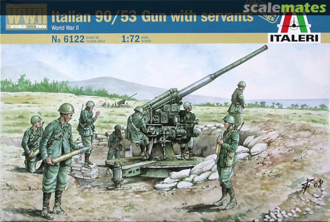 Boxart 90/53 Gun with servants 6122 Italeri Boxart 90/53 Gun with servants 6122 Italeri