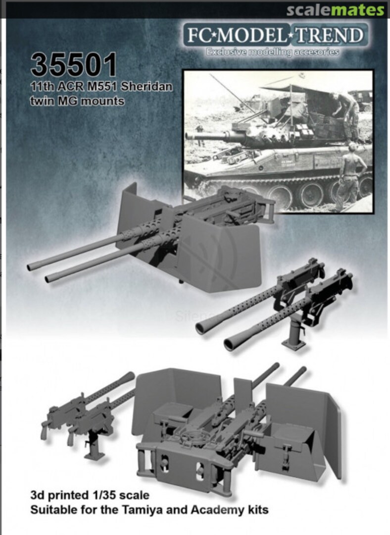 Boxart 11th ACR M551 Sheridan twin MG mounts 35501 FC Model Trend Boxart 11th ACR M551 Sheridan twin MG mounts 35501 FC Model Trend