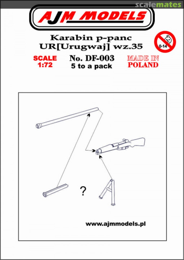 Boxart Karabin p-panc. UR (Urugwaj) wz.35 DF-003 AJM Models
