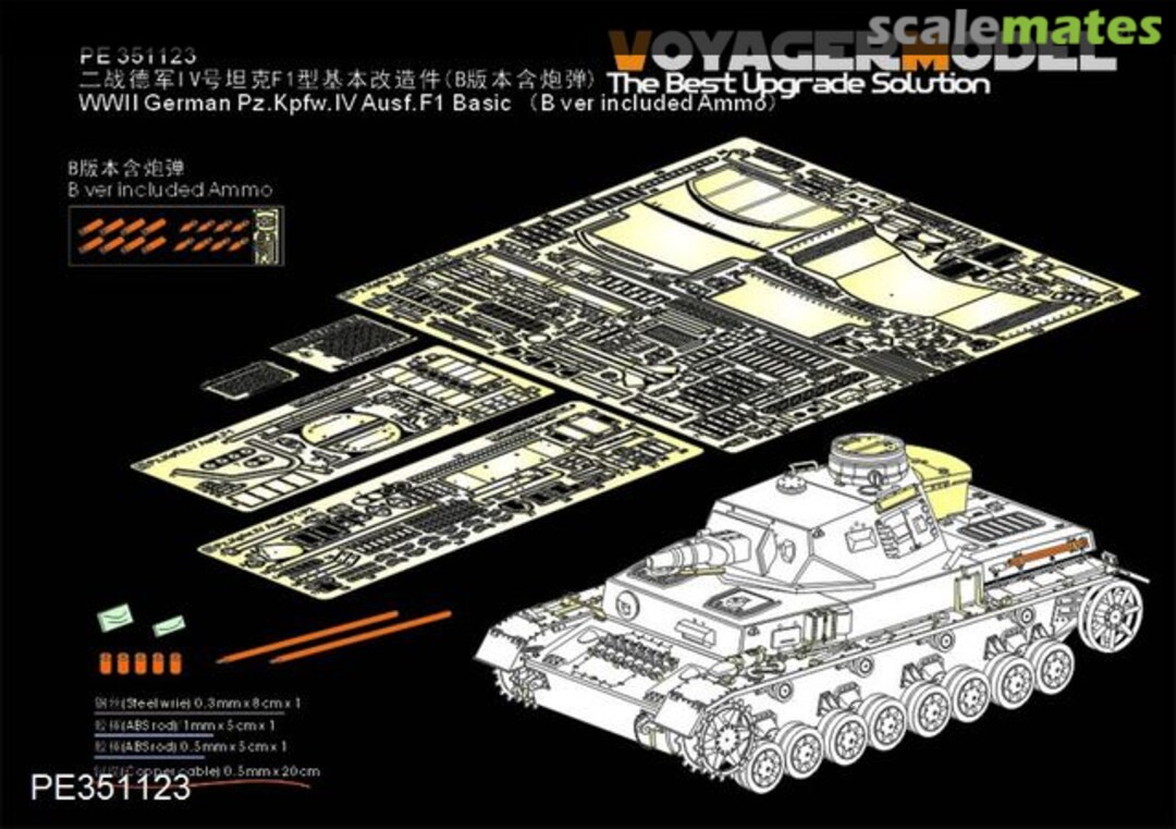 Boxart Pz.Kpfw.IV Ausf.F1 basic detail set PE351123B Voyager Model