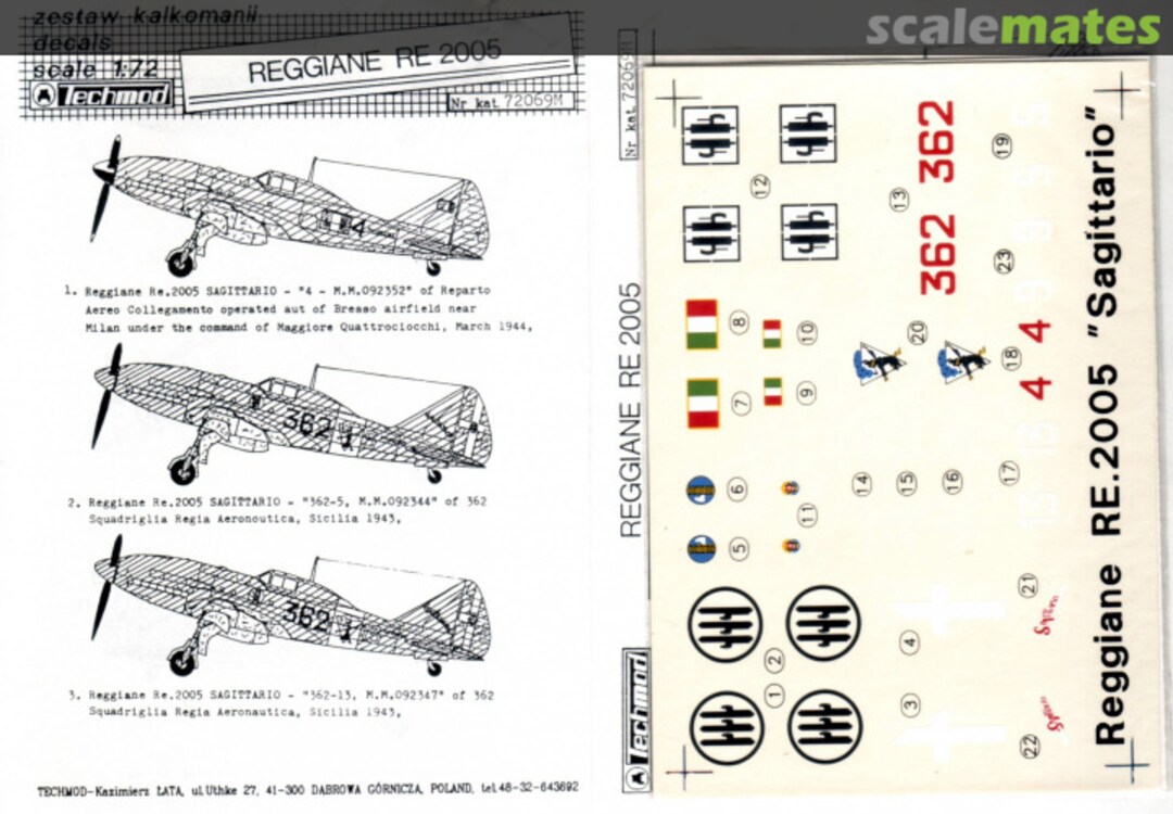 Boxart Reggiane Re 2005 72069M Techmod Boxart Reggiane Re 2005 72069M Techmod