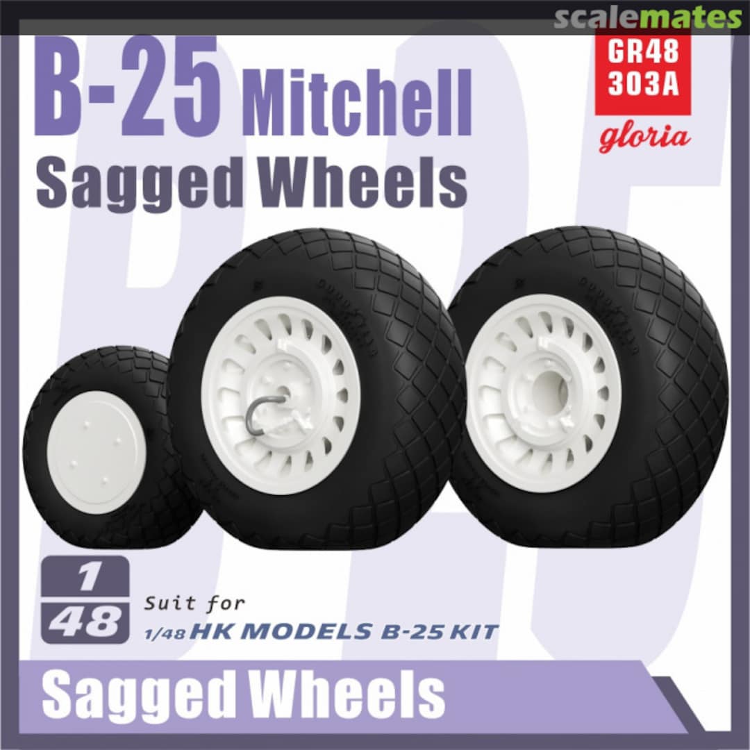 Boxart B-25 Mitchell Sagged wheels (Type 1) GR48303A Gloria Model Boxart B-25 Mitchell Sagged wheels (Type 1) GR48303A Gloria Model