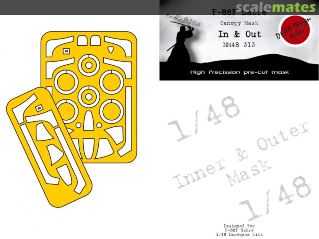 Boxart North American F-86 F Sabre - In & Out Canopy Mask NM48313 DEAD Design Models Boxart North American F-86 F Sabre - In & Out Canopy Mask NM48313 DEAD Design Models