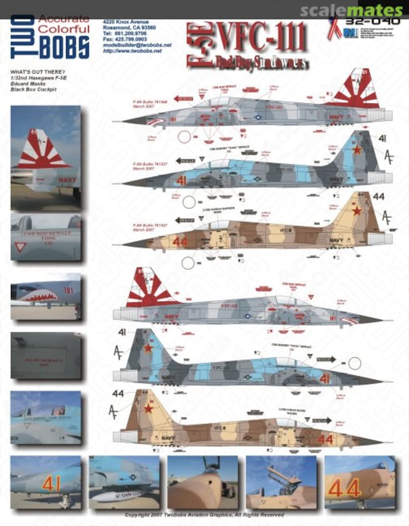 Boxart F-5E VFC-111 32-040 TwoBobs Aviation Graphics Boxart F-5E VFC-111 32-040 TwoBobs Aviation Graphics