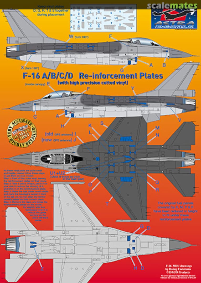 Boxart F-16 A/B/C/D Re-inforcement Plates ASD7222 Astra Decals Boxart F-16 A/B/C/D Re-inforcement Plates ASD7222 Astra Decals
