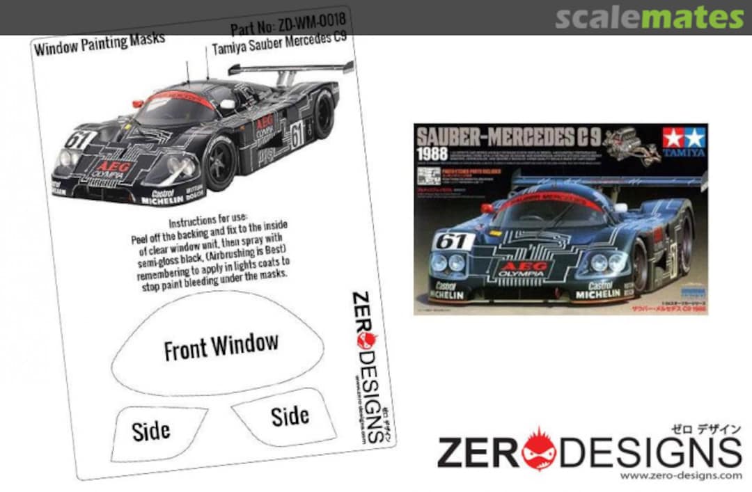 Boxart Sauber Mercedes C9 Window Painting Mask ZD-WM-0018 Zerodesigns