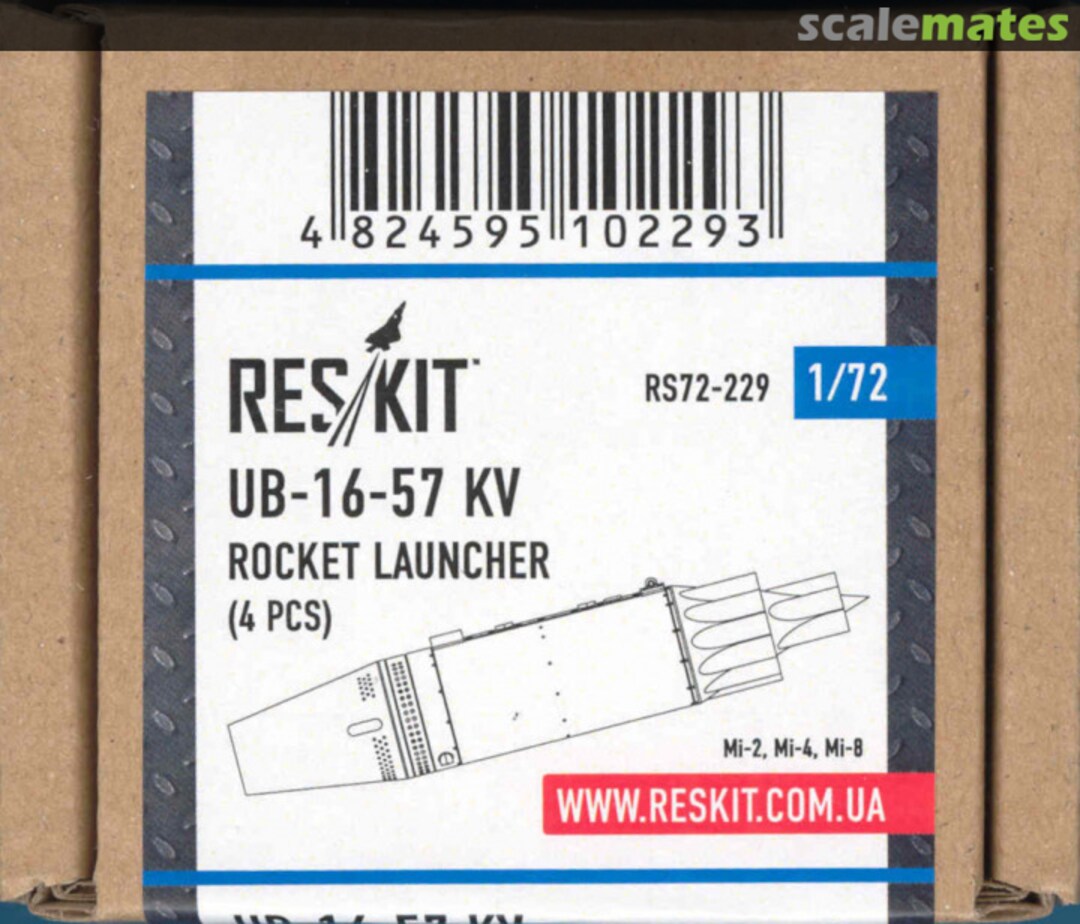 Boxart UB-16-57KV rocket launcher (4 pcs) RS72-0229 ResKit Boxart UB-16-57KV rocket launcher (4 pcs) RS72-0229 ResKit