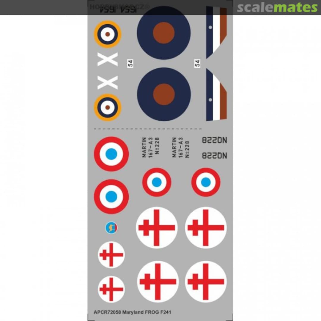 Boxart Maryland FROG F241 APCR72058 APC Decals Boxart Maryland FROG F241 APCR72058 APC Decals