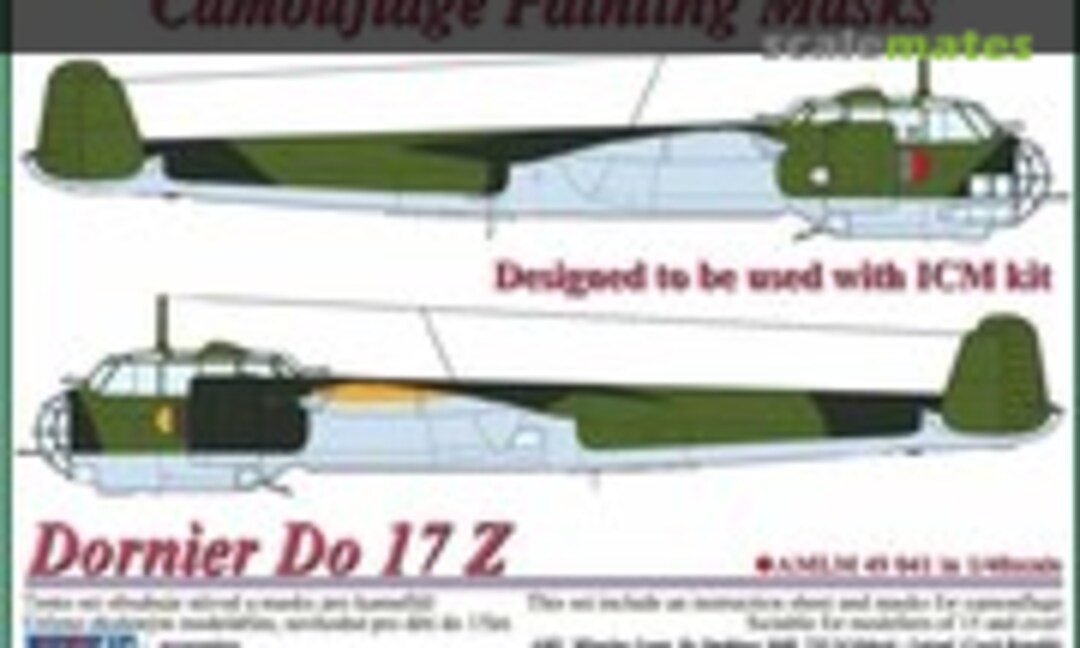 1:48 Dornier Do-17Z camouflage pattern paint mask (AML AMLM49041) AMLM49041