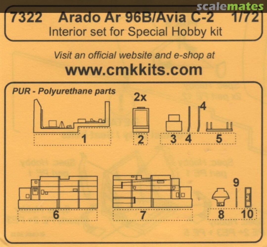 Boxart Arado Ar 96B/Avia C-2 Interior set 7322 CMK Boxart Arado Ar 96B/Avia C-2 Interior set 7322 CMK