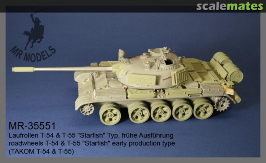 Boxart roadwheels T-54 & T-55 "Starfish" early production type MR-35551 MR Modellbau Boxart roadwheels T-54 & T-55 "Starfish" early production type MR-35551 MR Modellbau