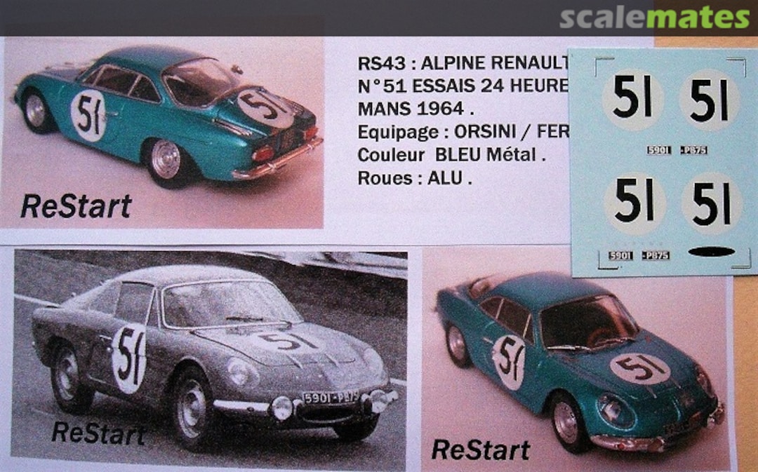Boxart Alpine-Renault M63 (5901 PB 75) RS43 ReStart Boxart Alpine-Renault M63 (5901 PB 75) RS43 ReStart