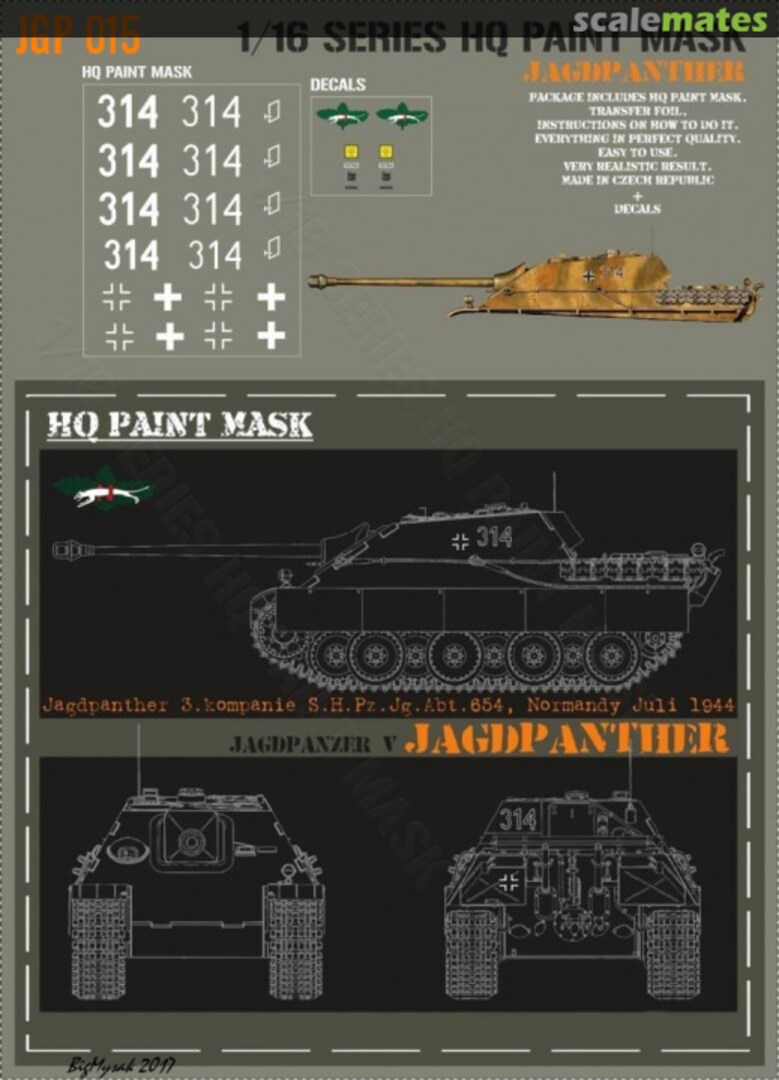 Boxart Jagdpanther 3.kompanie S.H.Pz.Jg.Abt.654 Normandy July 1944 Paint Mask JGP 015 HQ-Masks Boxart Jagdpanther 3.kompanie S.H.Pz.Jg.Abt.654 Normandy July 1944 Paint Mask JGP 015 HQ-Masks