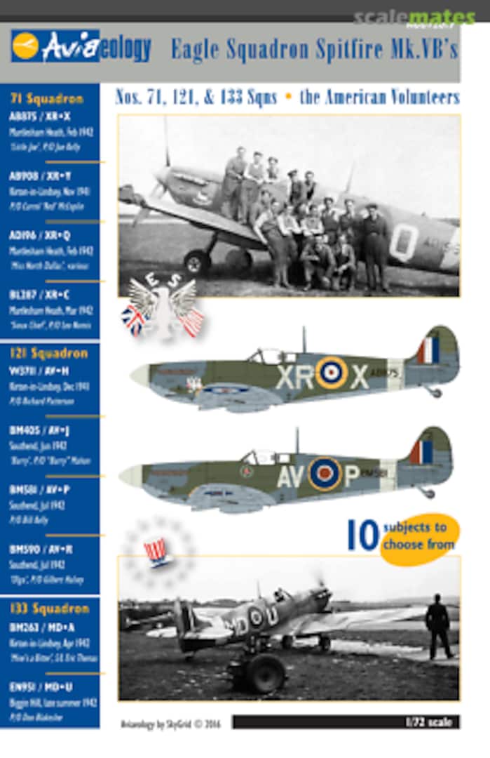 Boxart Eagle Squadron Spitfire Mk.VB's AOD72019 Aviaeology Boxart Eagle Squadron Spitfire Mk.VB's AOD72019 Aviaeology
