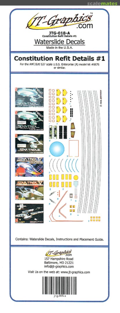 Boxart Constitution Refit Details #1 JTG-018-A JT-Graphics