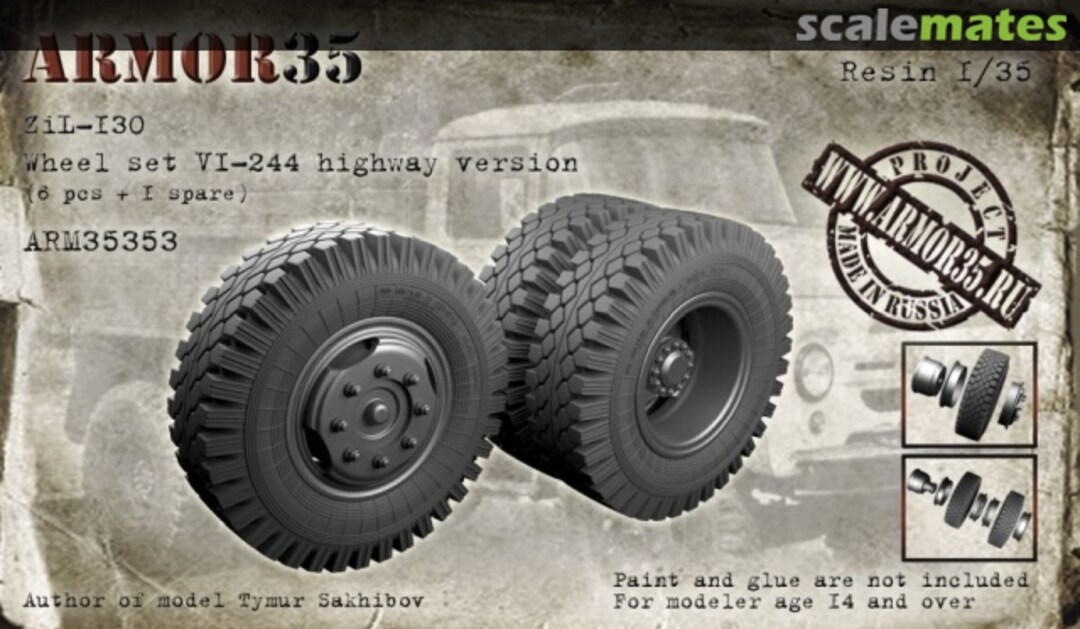 Boxart ZiL-130 Wheel set VI-244, highway version ARM35353 Armor35 Boxart ZiL-130 Wheel set VI-244, highway version ARM35353 Armor35