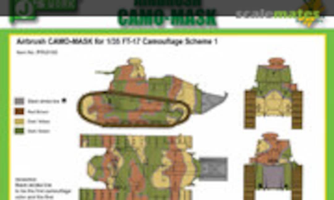 1:35 CAMO-MASK FT-17 Camouflage Scheme 1 (J's Work PPA5103) PPA5103