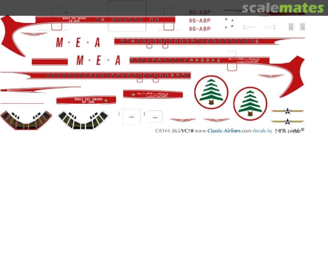 Boxart Vickers VC10 Middle Eastern Airlines (MEA) CA144-365 Classic Airlines Boxart Vickers VC10 Middle Eastern Airlines (MEA) CA144-365 Classic Airlines