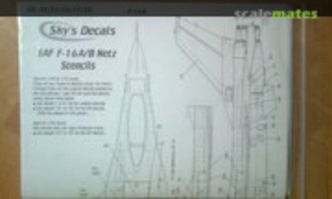 1:72 IAF F-16A/B/C/D/I + Stencils (Sky's Decals SD-34/35/36/37/38) SD-34/35/36/37/38