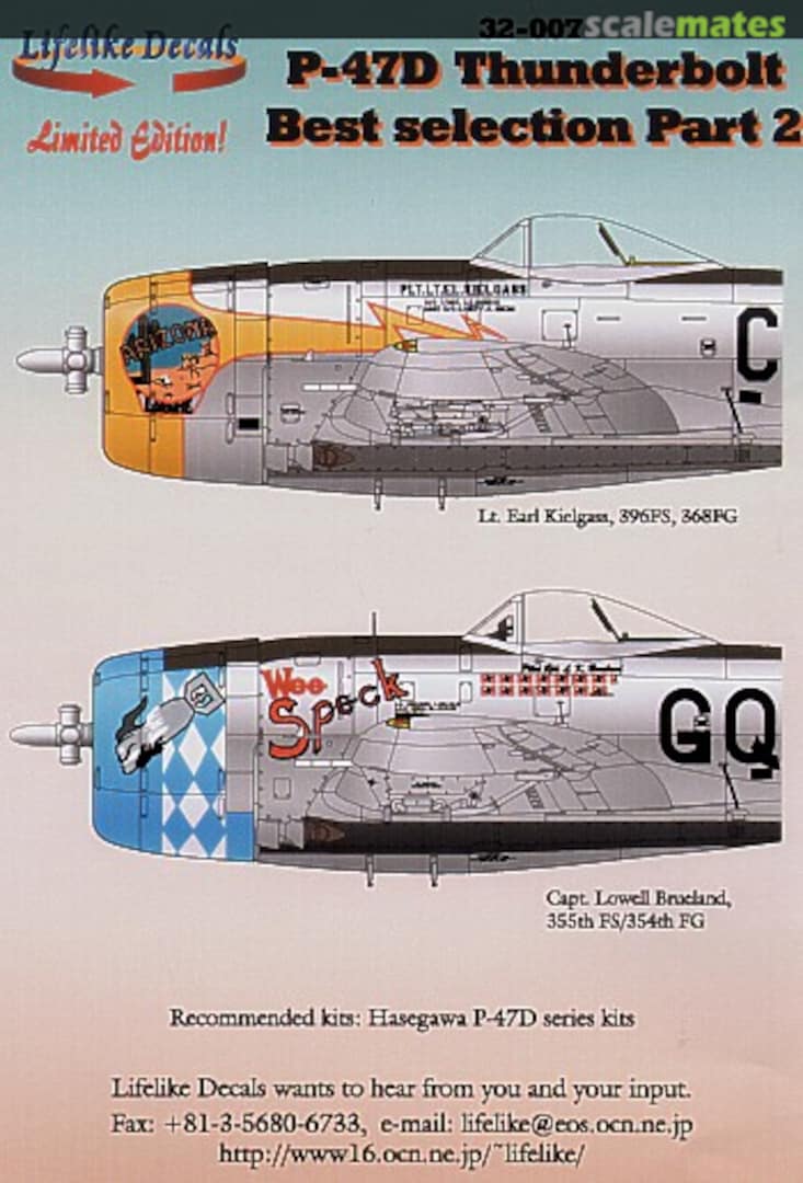 Boxart P-47D Thunderbolt Best Selection Part 2 (Japanese Instructions) 32-007J Lifelike Decals Boxart P-47D Thunderbolt Best Selection Part 2 (Japanese Instructions) 32-007J Lifelike Decals