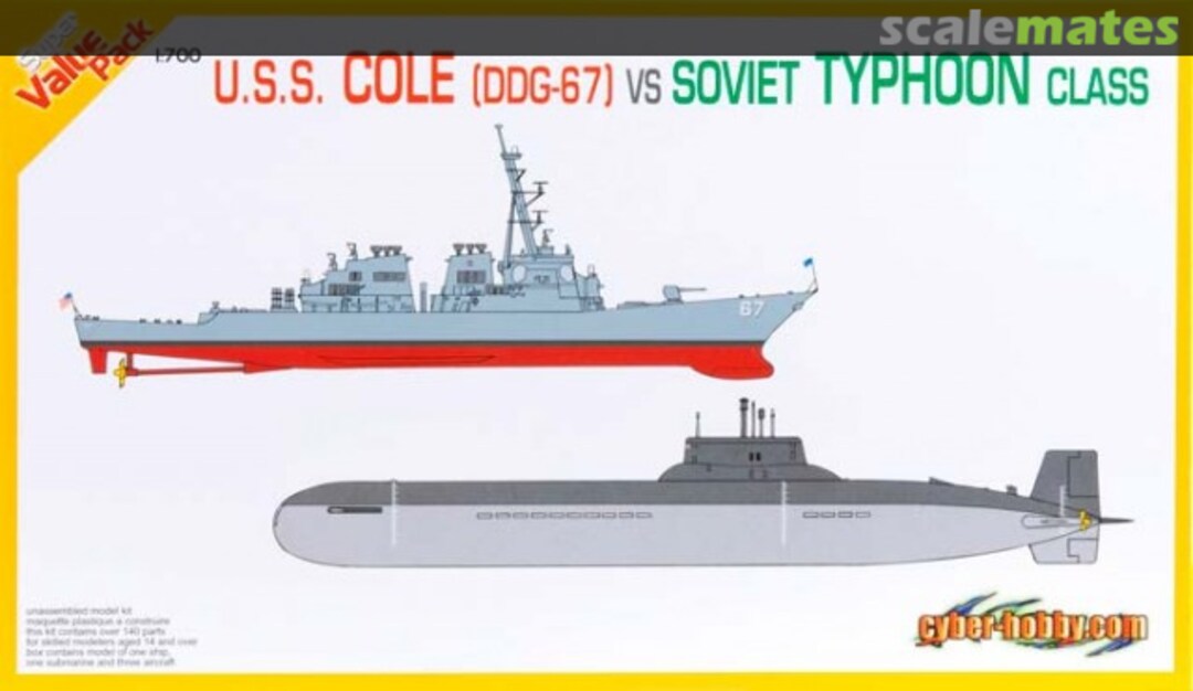 Boxart USS Cole (DDG-67) vs. Soviet Typhoon Class 7107 Cyber Hobby Boxart USS Cole (DDG-67) vs. Soviet Typhoon Class 7107 Cyber Hobby