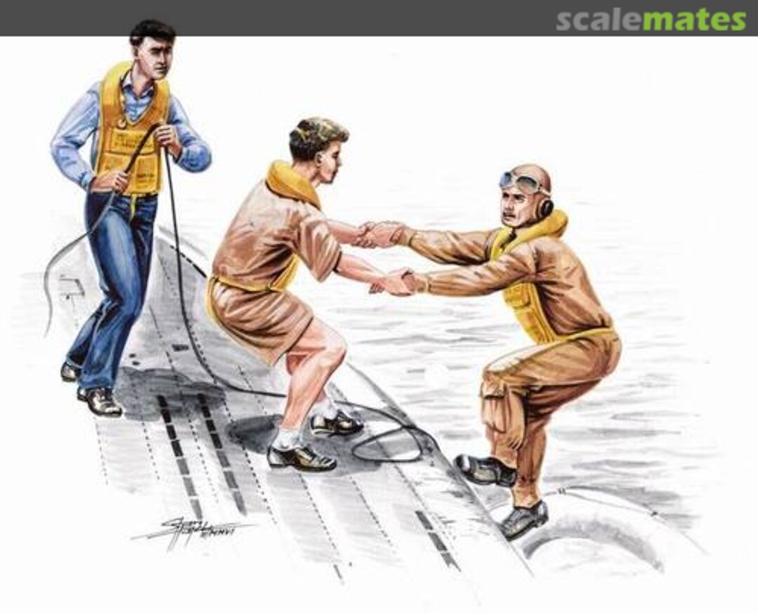 Boxart USS Gato class crew (self guard part I) 3 fig F72176 CMK