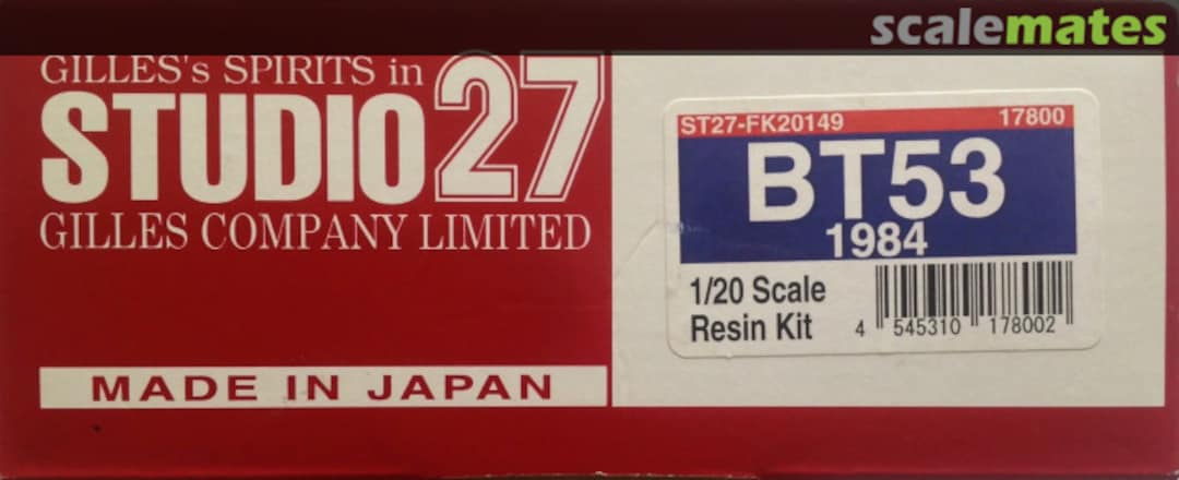 Boxart Brabham BT53 1984 ST27-FK20149 Studio27 Boxart Brabham BT53 1984 ST27-FK20149 Studio27