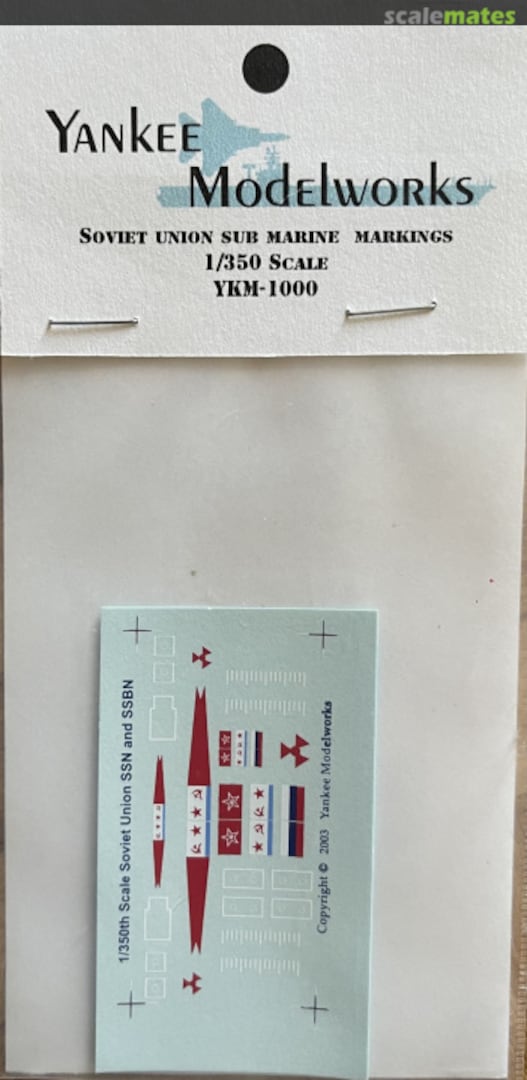 Boxart Soviet Union SSN and SSBN Submarine Markings YKM-1000 Yankee Modelworks