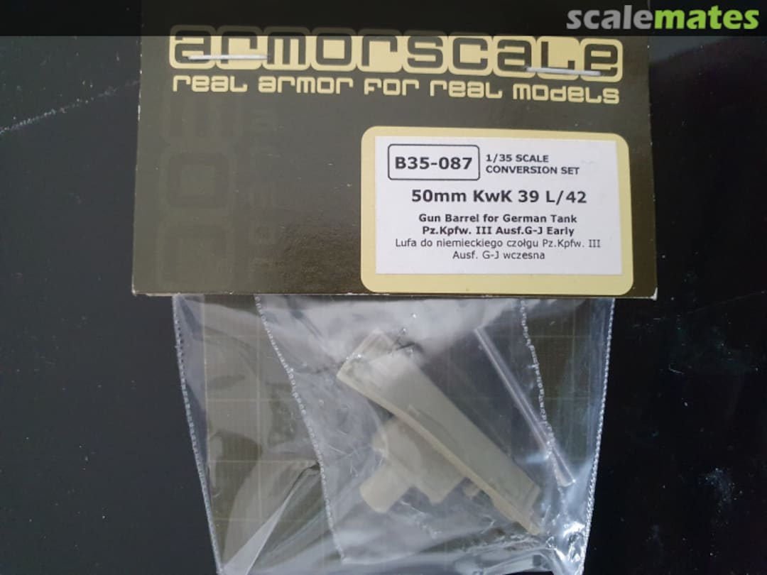 Boxart 50mm KwK 39 L/42 B35-087 Armorscale Boxart 50mm KwK 39 L/42 B35-087 Armorscale