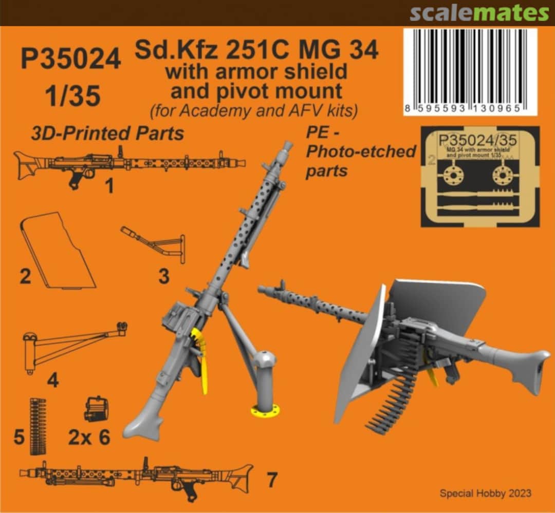Boxart Sd.Kfz 251C MG 34 with armor shield and pivot mount P35024 CMK Boxart Sd.Kfz 251C MG 34 with armor shield and pivot mount P35024 CMK